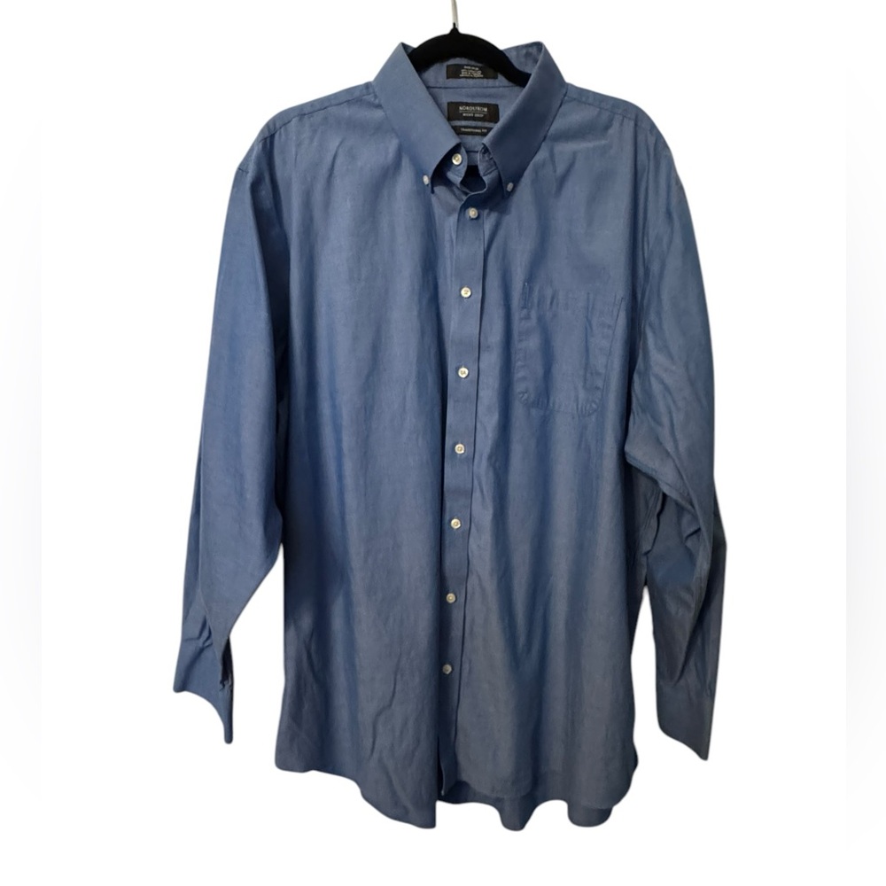 Nordstrom Blue Oxford Shirt size 18.5